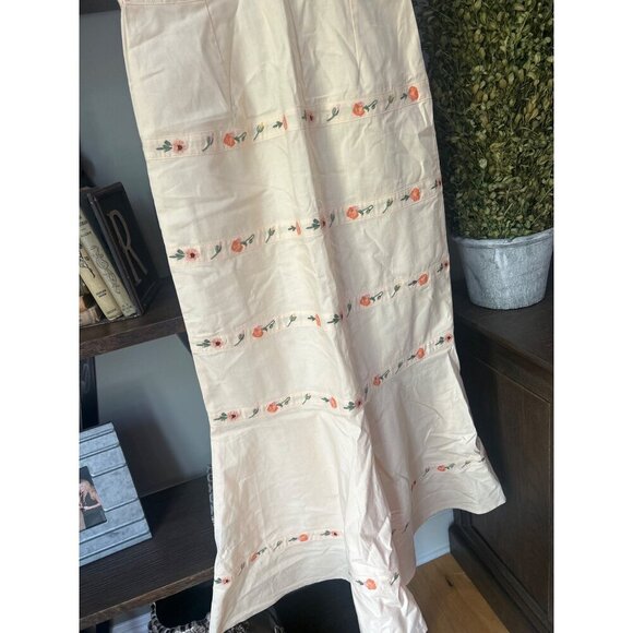 FANM MON Alanca Embroidered Midi Dress Light Yellow Womens Size Small - Picture 7 of 11